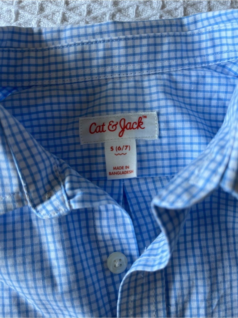Cat & Jack Blue Check Button-Down Shirt for Boys